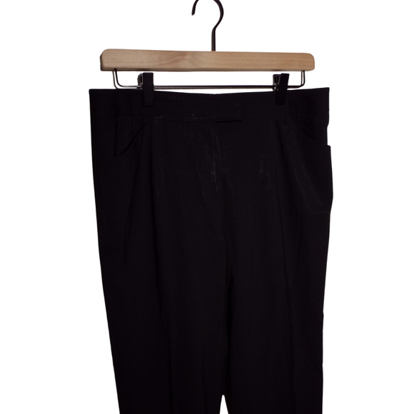 Lafayette 148 Irving Wool Blend Pants Black Tapered Leg Size 6 - Picture 2 of 7